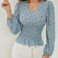 Zwart Bloemenpatroon Getailleerde Blouse - Sophie