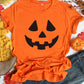 Oranje Halloween Pompoen T-shirt - Vintage Stijl