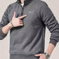 Grijs pullover shirt met halve rits - Tobias