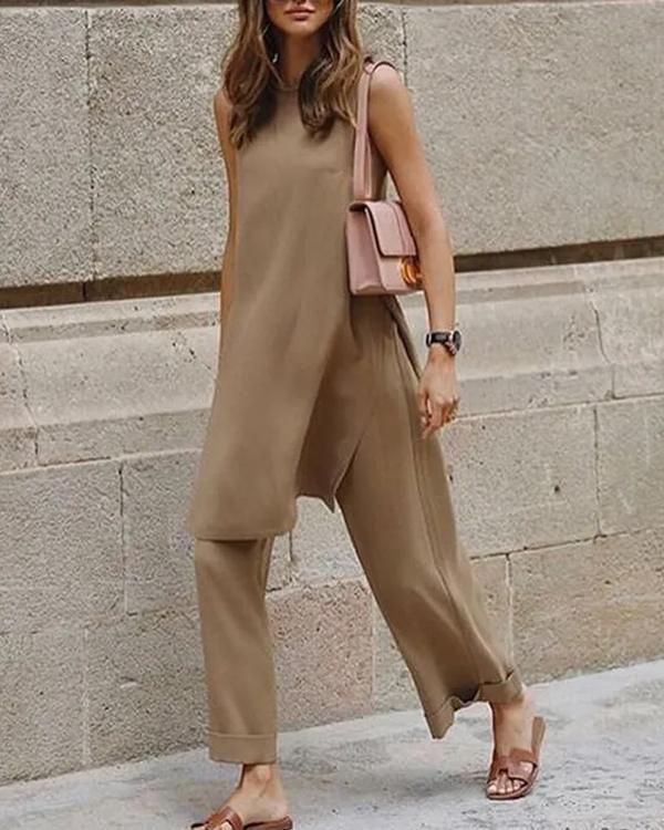 Witte Mouwloze Jumpsuit - Mila