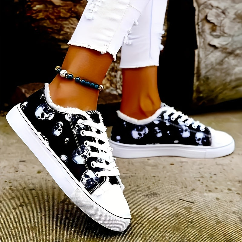 Lage Schedelprint Sneakers - Luna