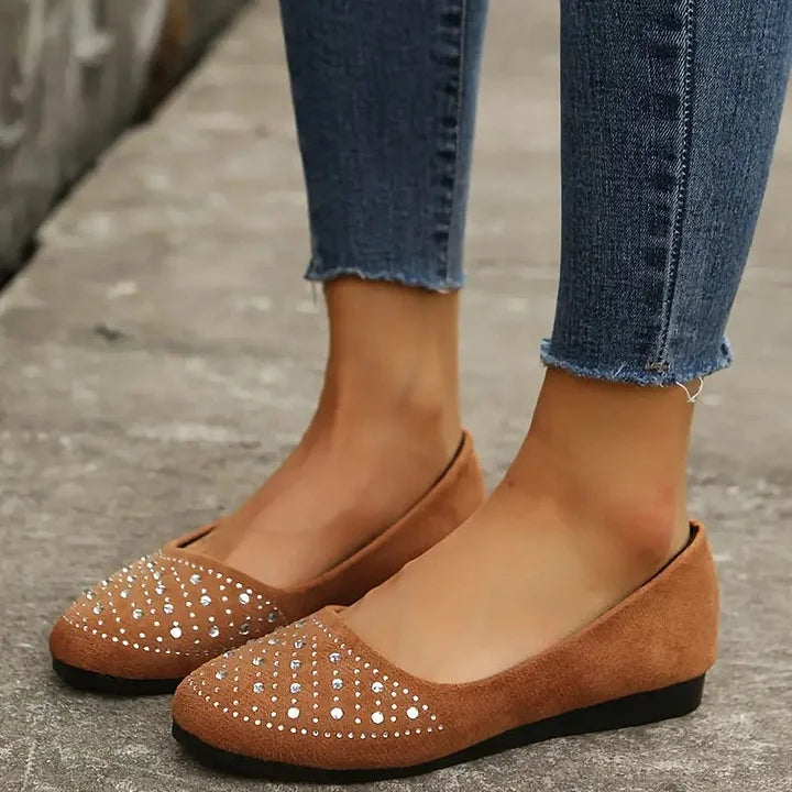 Platte Schoenen met Strass Steentjes voor Dames - Comfortabele