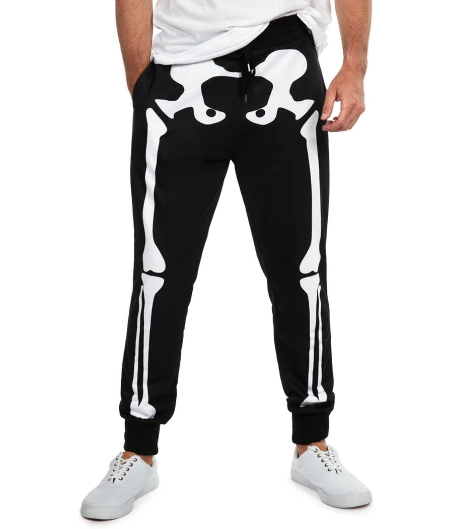 Zwarte Halloween joggingbroek met skeletprint - Tobias