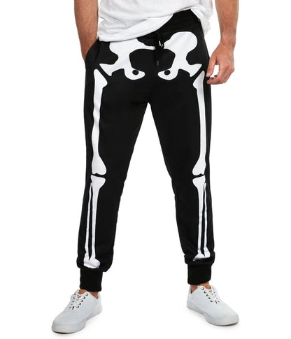 Zwarte Halloween joggingbroek met skeletprint - Tobias