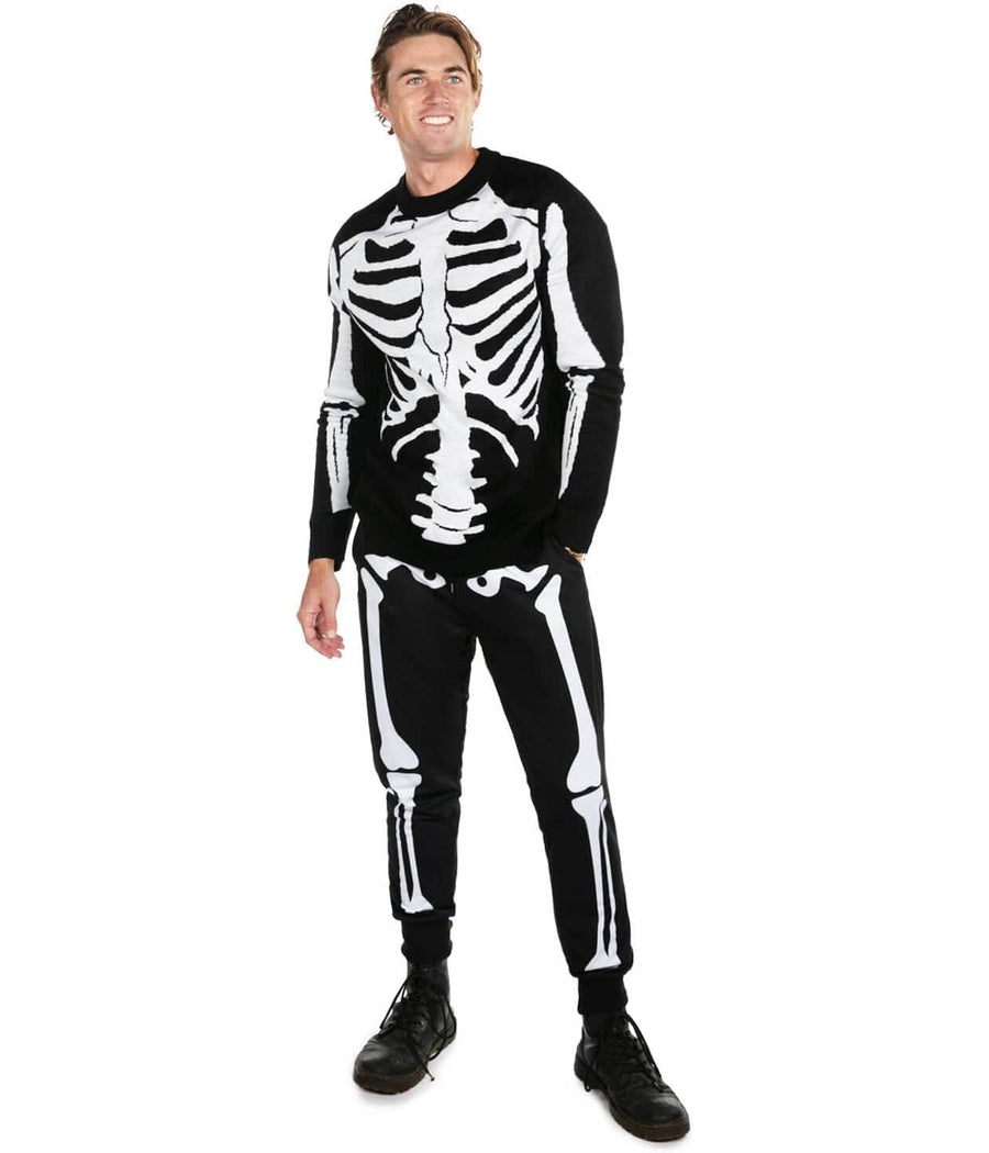 Zwarte Halloween joggingbroek met skeletprint - Tobias