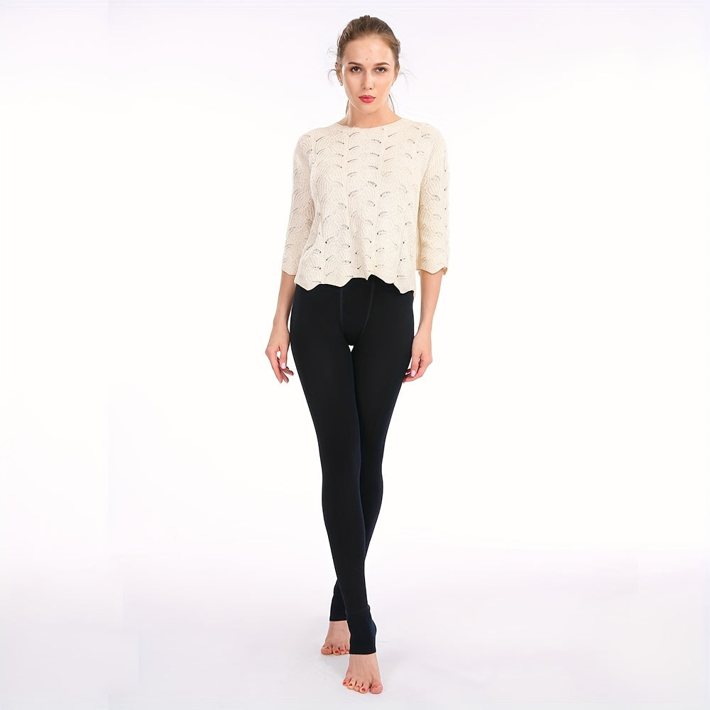 Fleece-Thermo-Leggings Zwart – Lena