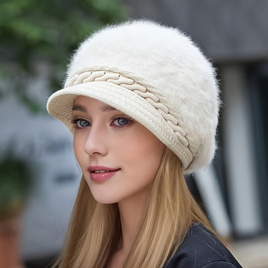 Witte wintermuts - Pluizige damesmuts met stijl