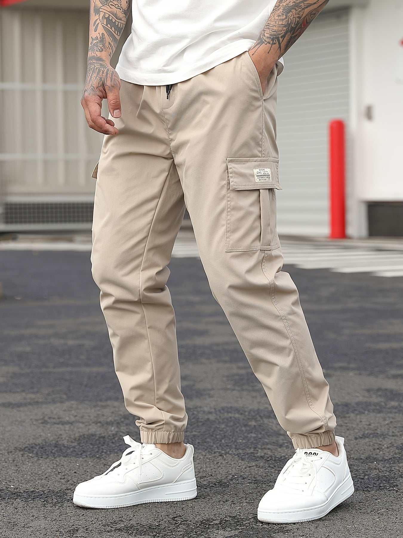 Beige cargo joggingbroek - Lukas