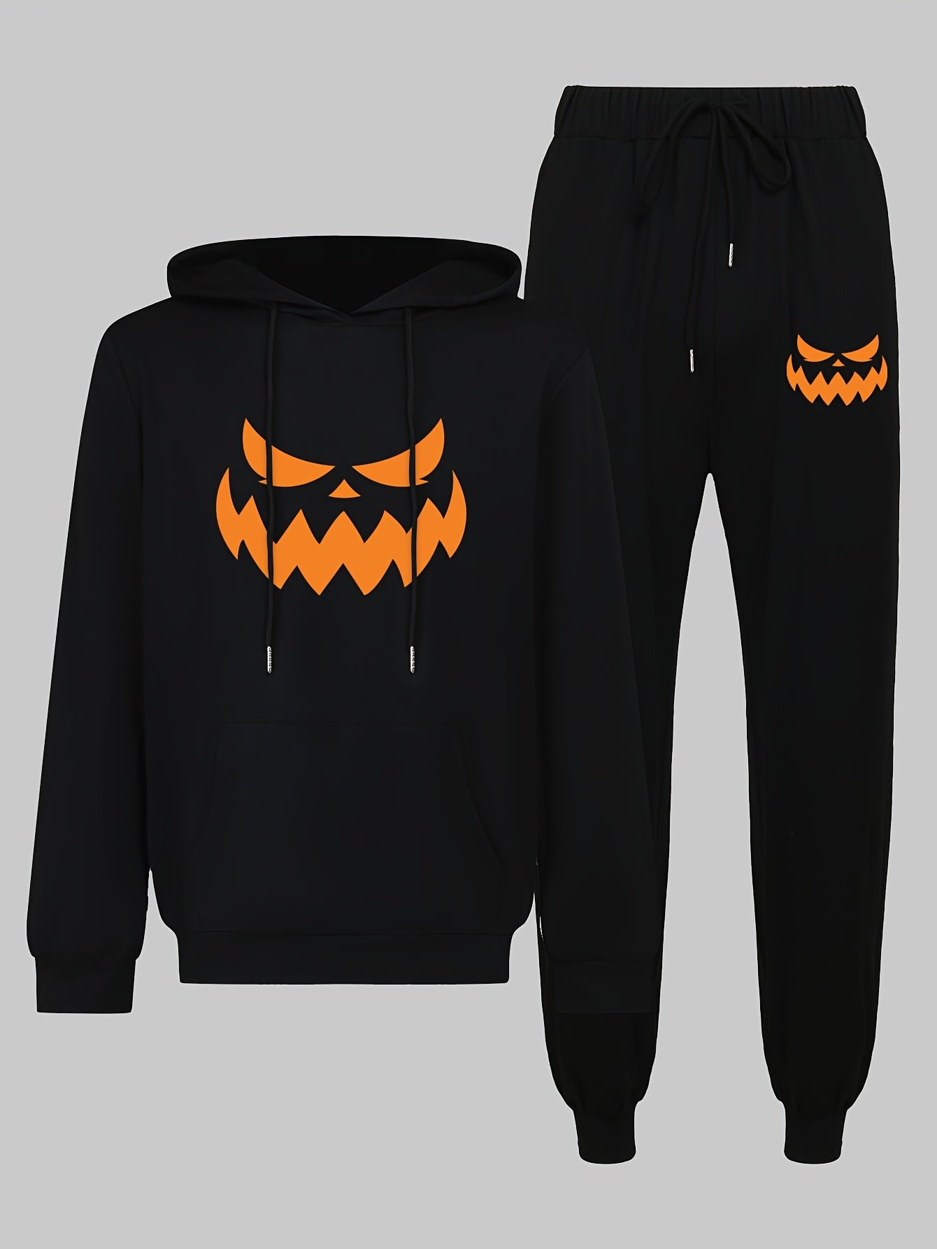 Groen Halloween Joggingpak met Pompoenprint