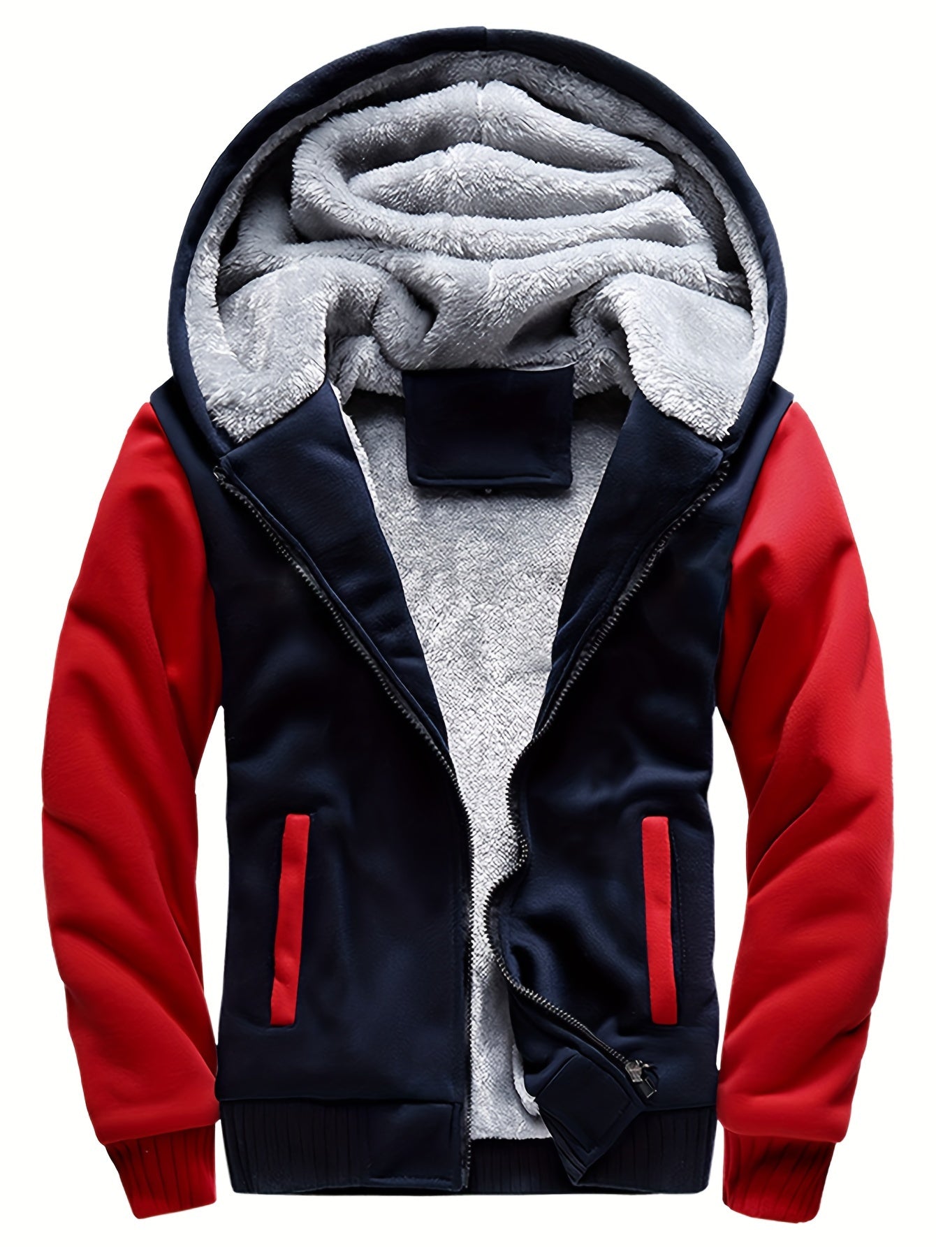 Zwart fleece jack met capuchon - Marvin