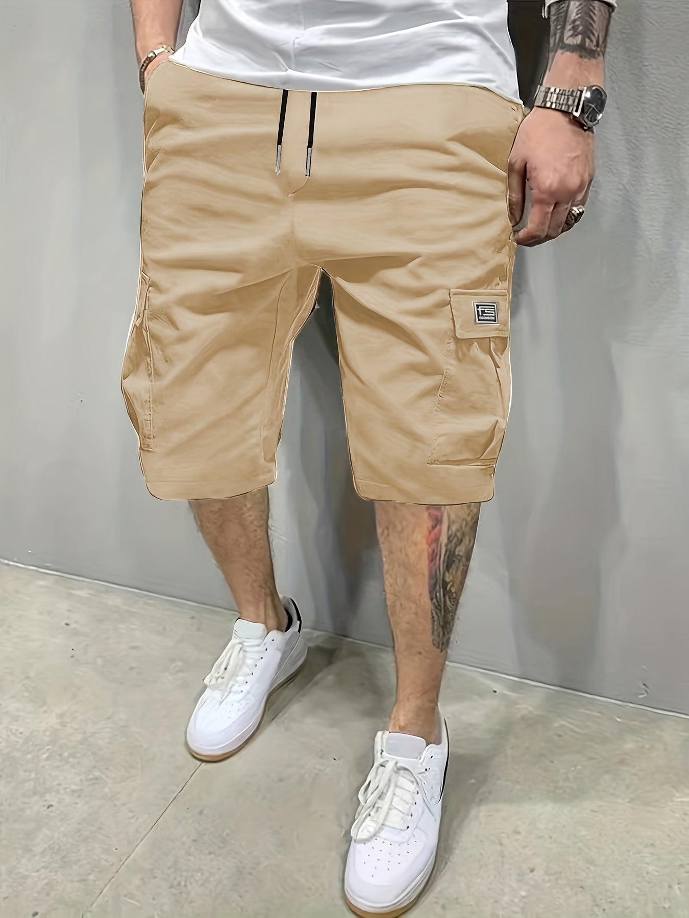 Bruine cargo shorts voor heren - Tim