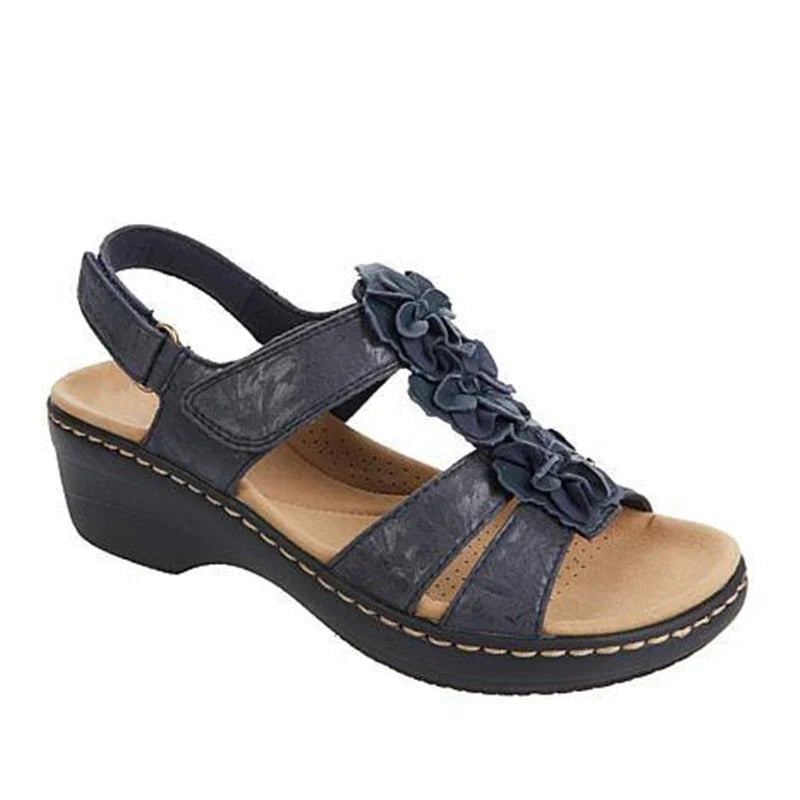 Boheemse Zomersandalen voor Dames - Comfortabele Bloemendecoratie Wedges