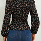 Zwart Bloemenpatroon Getailleerde Blouse - Sophie