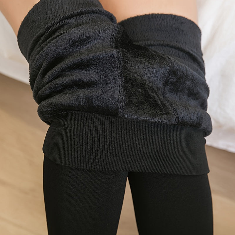 Fleece-Thermo-Leggings Zwart – Lena