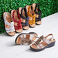 Boheemse Zomersandalen voor Dames - Comfortabele Bloemendecoratie Wedges