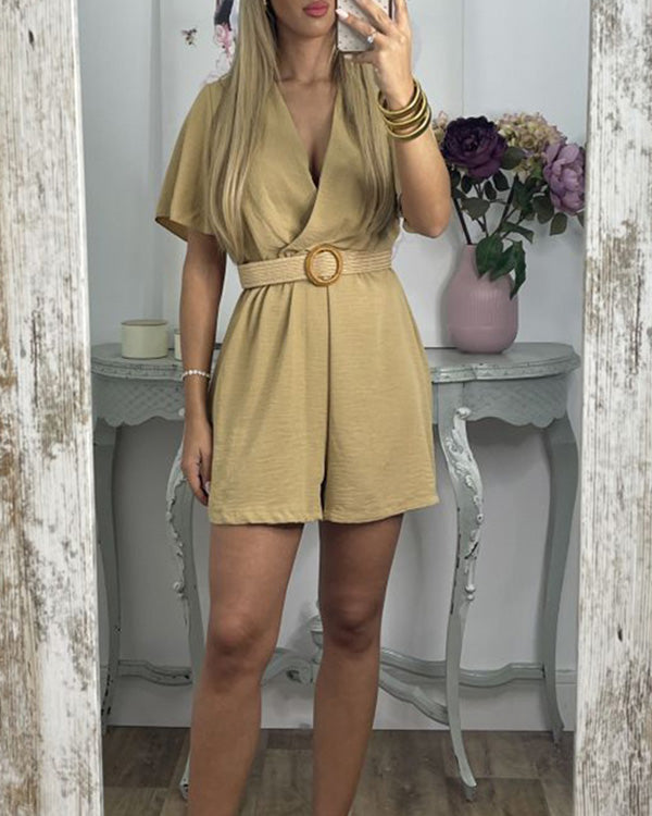 Groene Wrap Romper - Jade