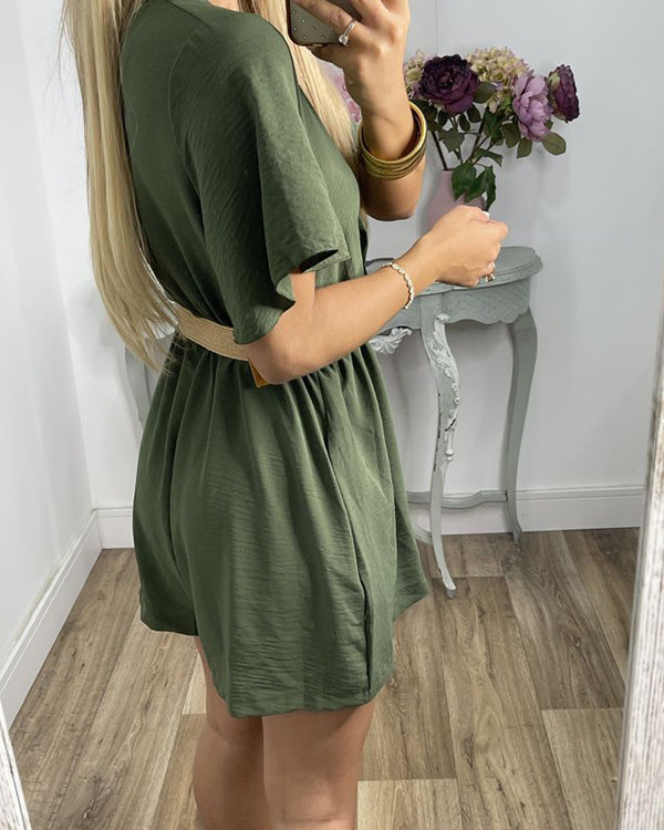 Groene Wrap Romper - Jade