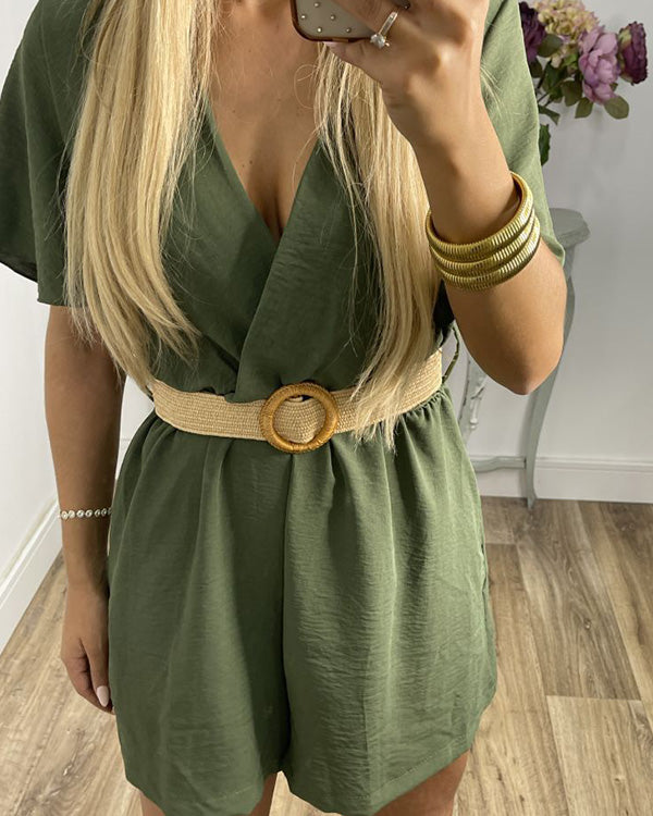 Groene Wrap Romper - Jade