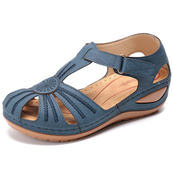 Casual Comfort Wedge Sandalen voor Dames - Blauwe Sandalen