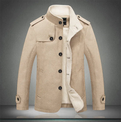 Jas Beige Lennard - Warme heren winterjas met fleece voering