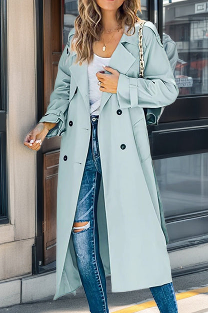 Double-breasted Lange Trenchcoat Met Riem - Emily