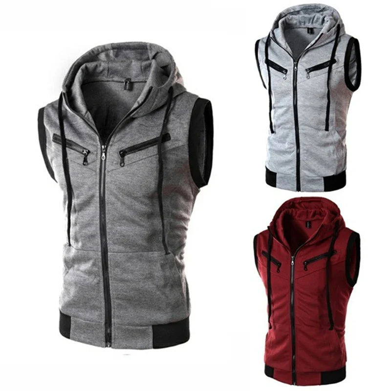 Grijze Mouwloze Hooded Vest - Max