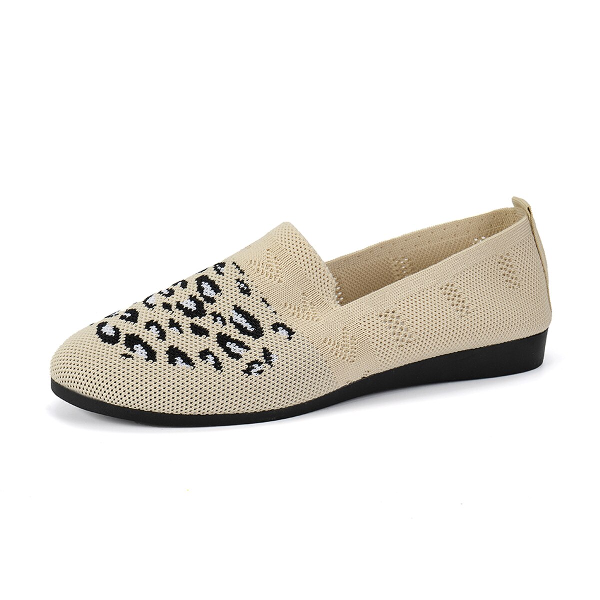 Beige damesflats met luipaardprint - Wilda