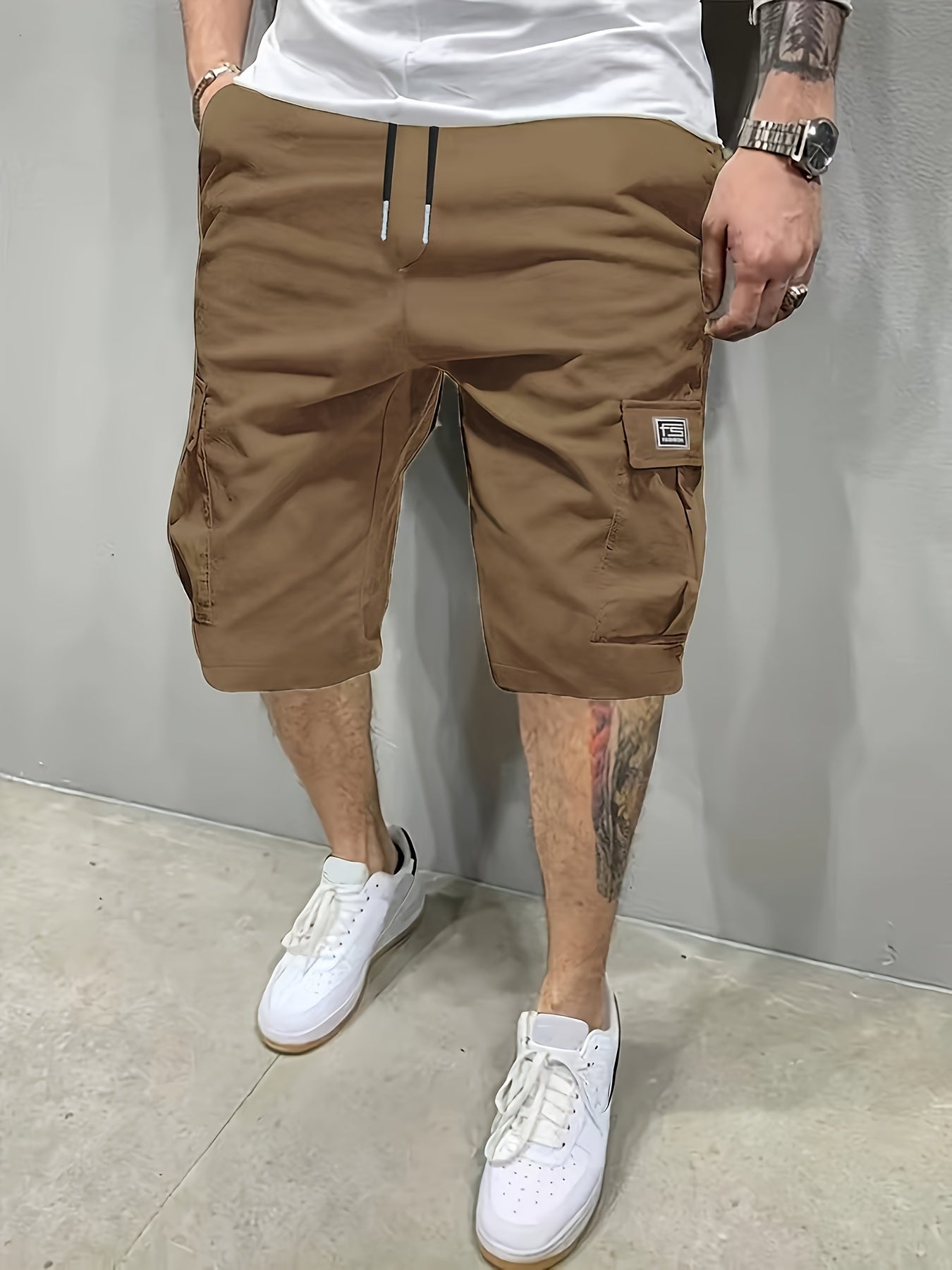 Bruine cargo shorts voor heren - Tim