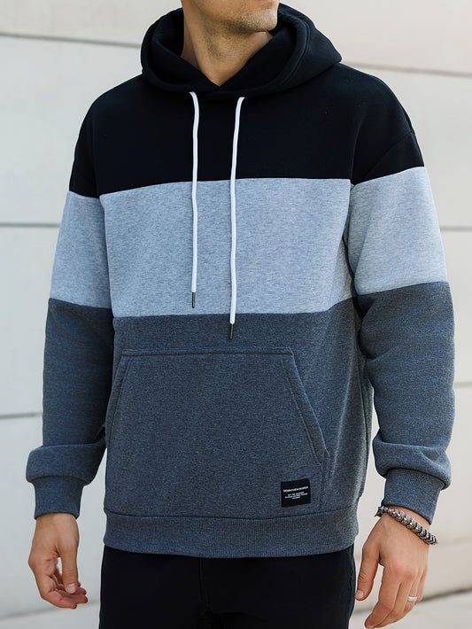 Zwart-grijze colorblock hoodie - Jonas