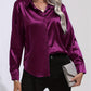 Roze Satijnen Lange Mouwen Blouse - Elise