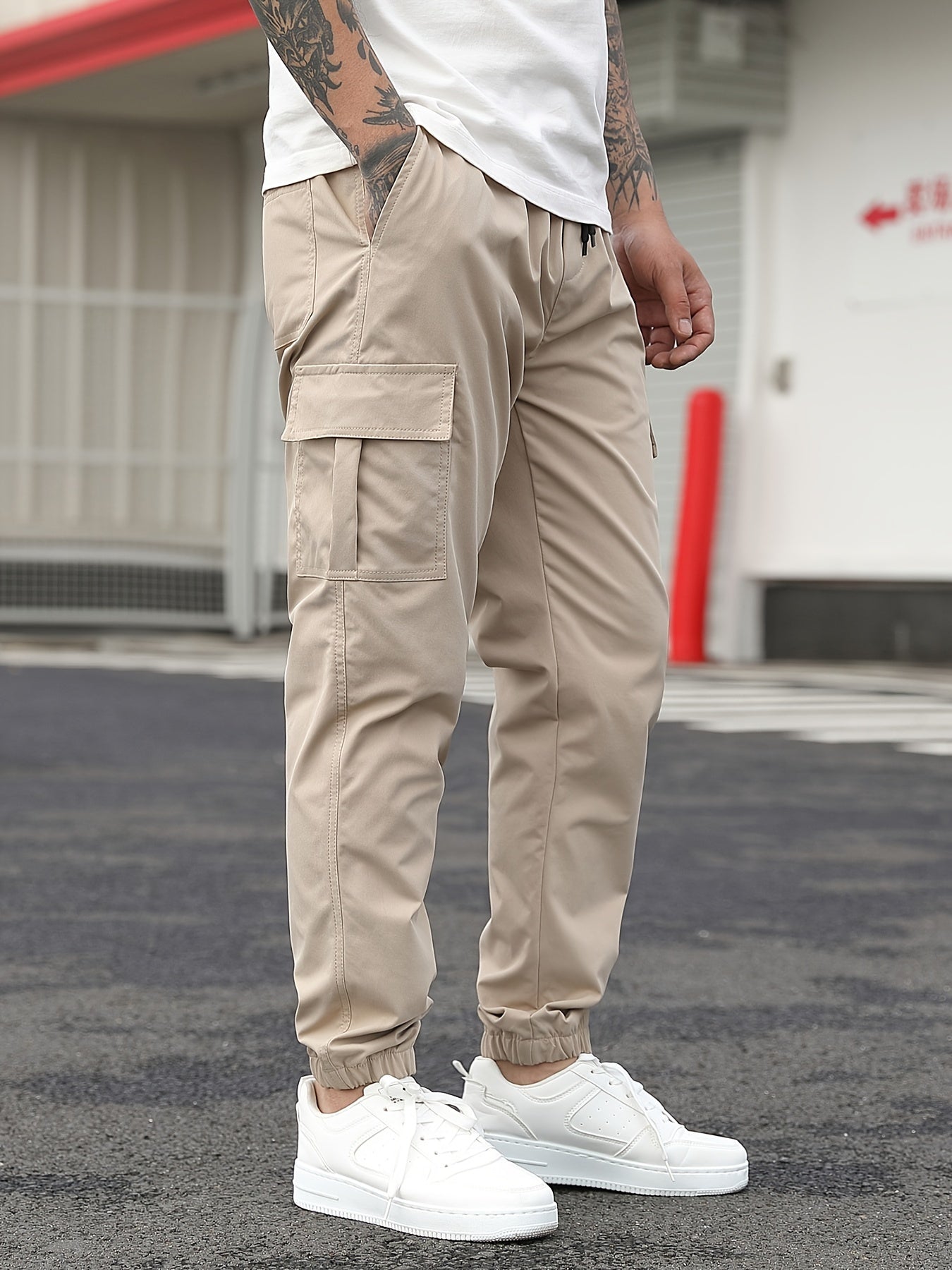 Beige cargo joggingbroek - Lukas