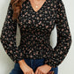 Zwart Bloemenpatroon Getailleerde Blouse - Sophie