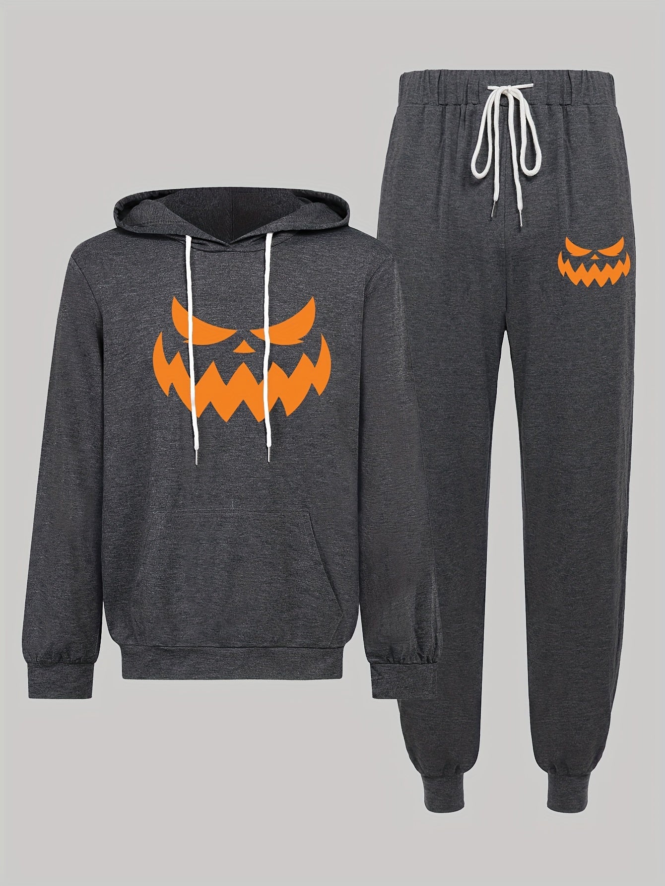 Groen Halloween Joggingpak met Pompoenprint