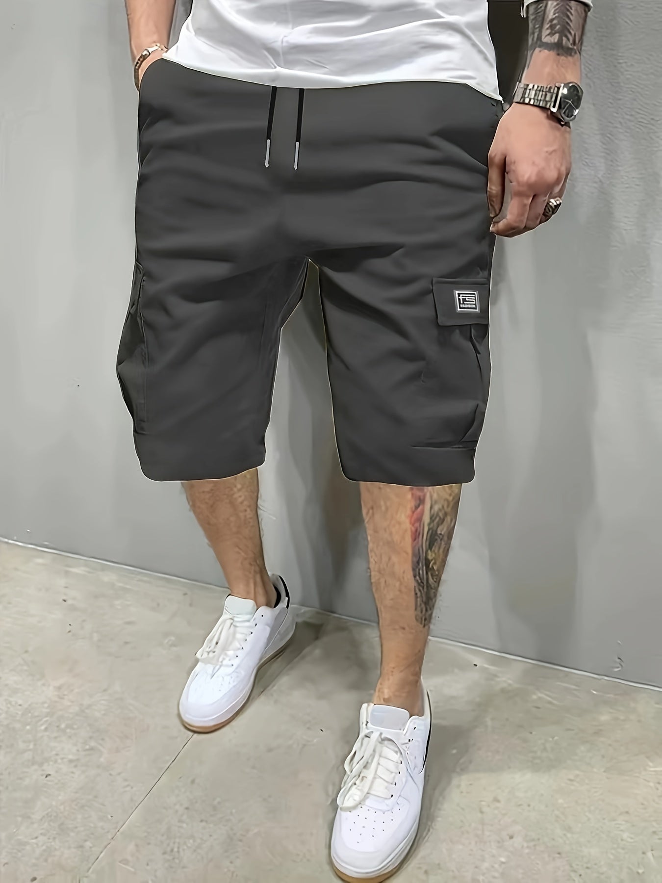 Bruine cargo shorts voor heren - Tim