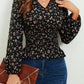 Zwart Bloemenpatroon Getailleerde Blouse - Sophie