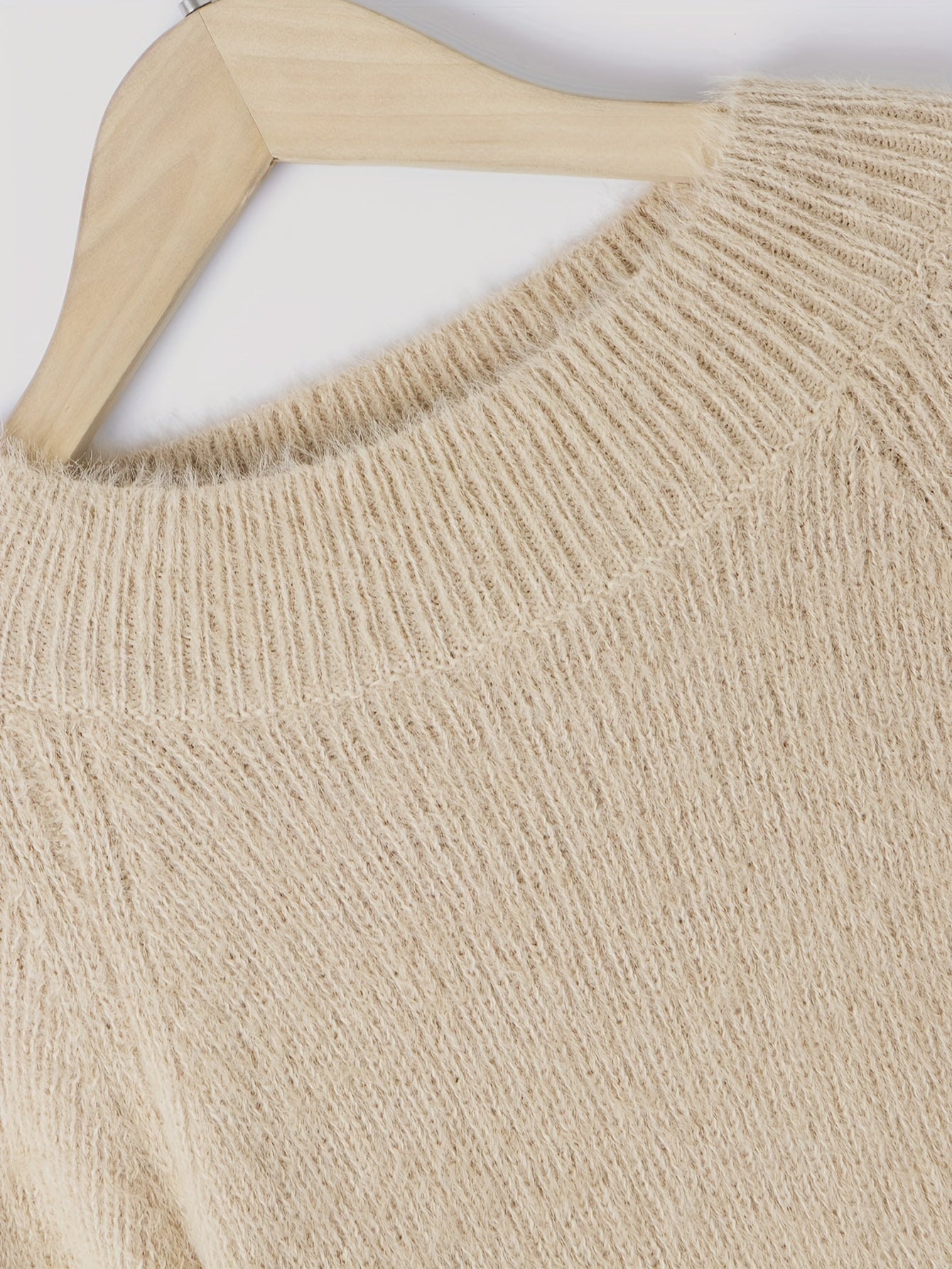 Fuzzy Mock Neck Sweater-jurk Met Lange Mouwen - Sophie