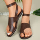 Bruin Leren Open Teen Sandalen - Lara