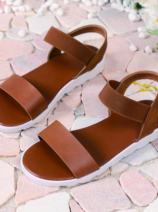 Bruine Casual Sandalen - Eenvoudige Stijl voor Lente/Zomer