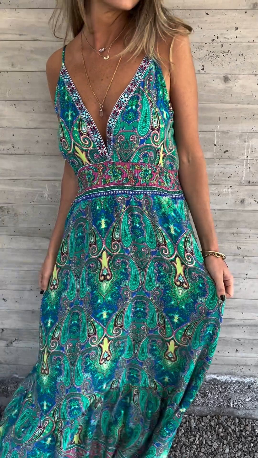 Casual Zomerse Maxi Jurk met V-hals