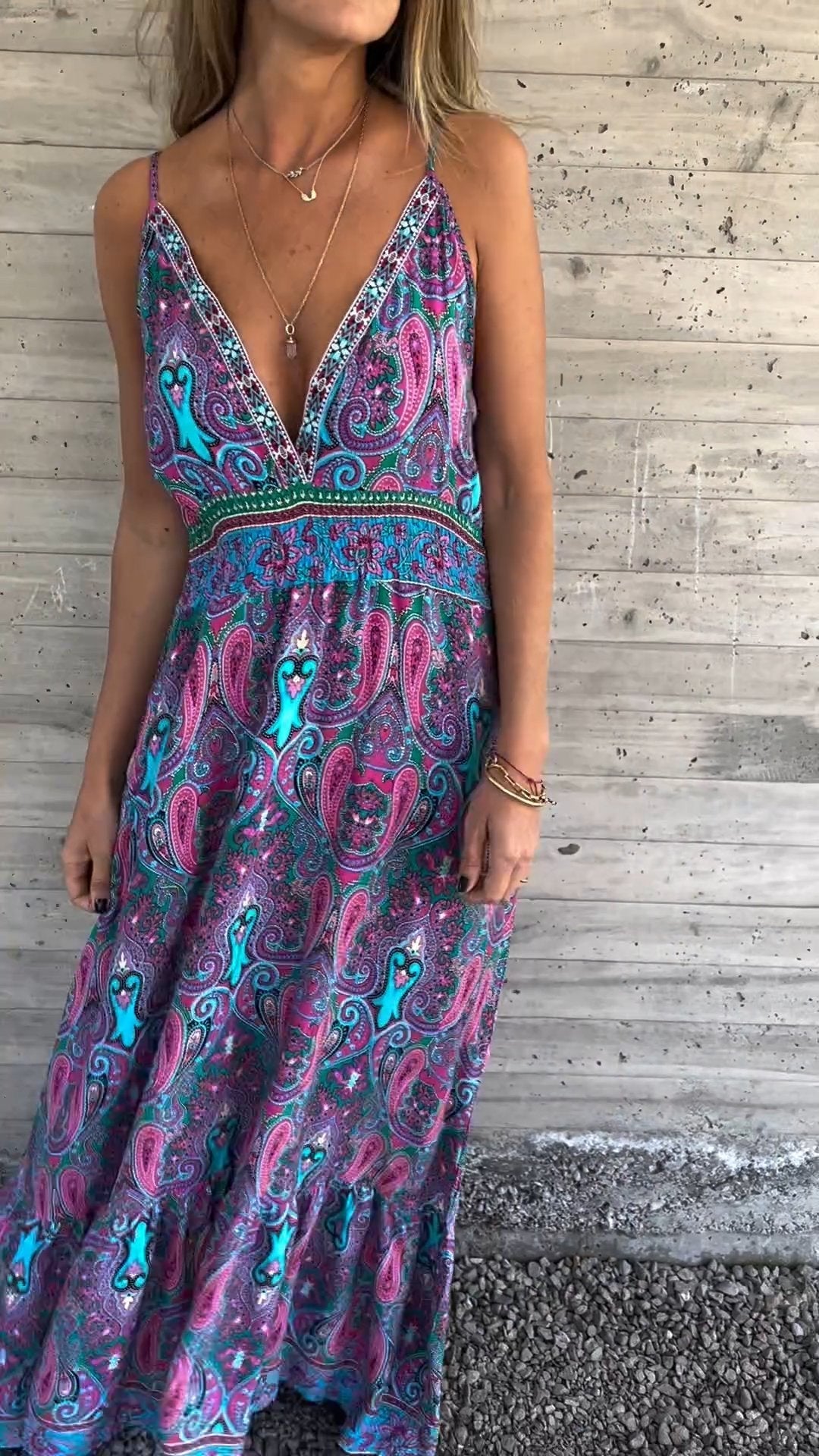 Casual Zomerse Maxi Jurk met V-hals