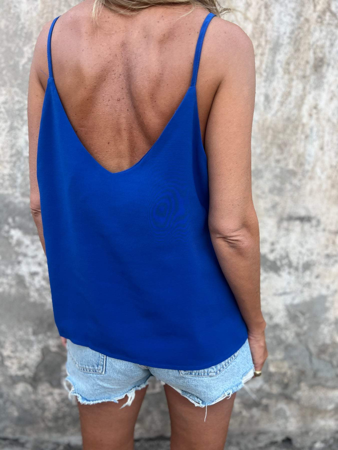 Blauwe Casual Top - Mouwloze Sling voor Lente/Zomer