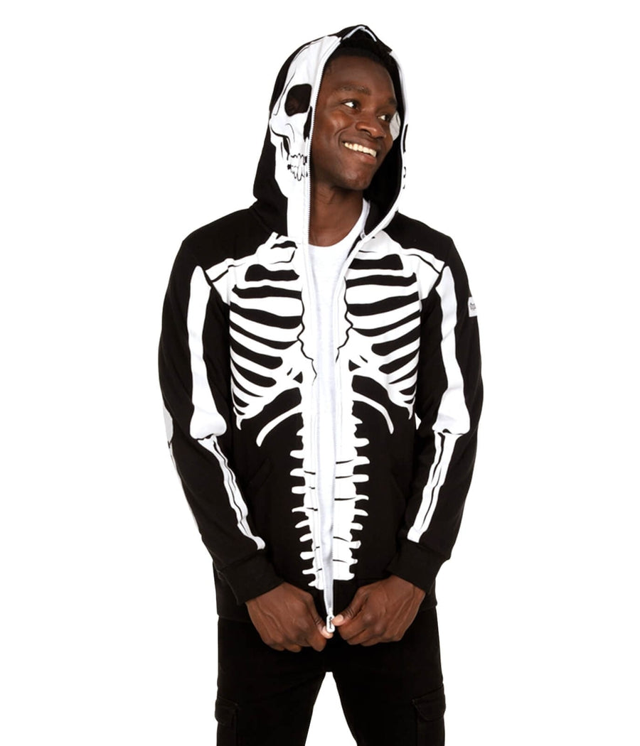 Zwarte skelet-hoodie met rits – Halloween Hoodie Felix