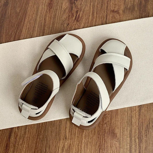 Witte sandalen met klittenband voor kinderen - Max