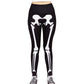 Zwarte legging met witte skeletprint - Halloween legging Laura