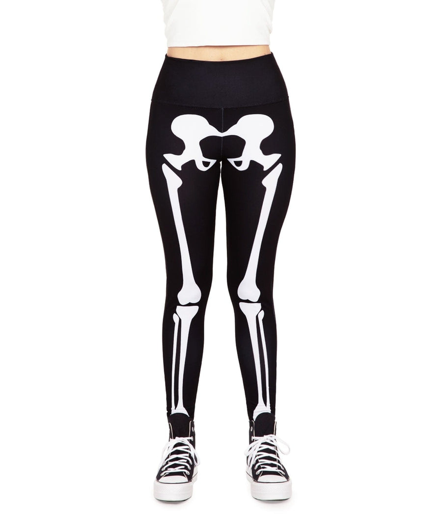 Zwarte legging met witte skeletprint - Halloween legging Laura