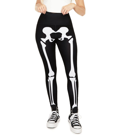 Zwarte legging met witte skeletprint - Halloween legging Laura